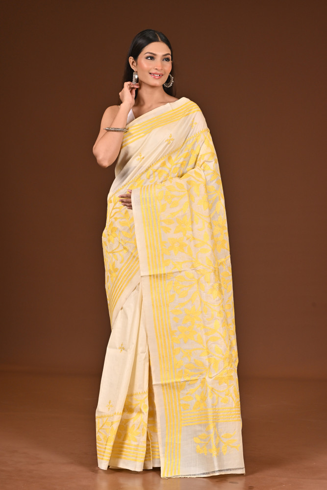 PURE  SILK KANTHA SAREE