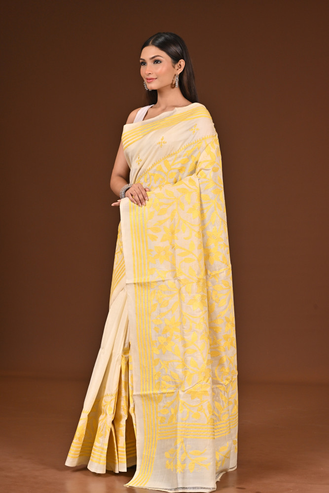 PURE  SILK KANTHA SAREE