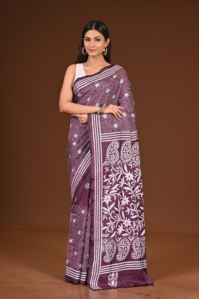 BELENDED SILK KANTHA SAREE