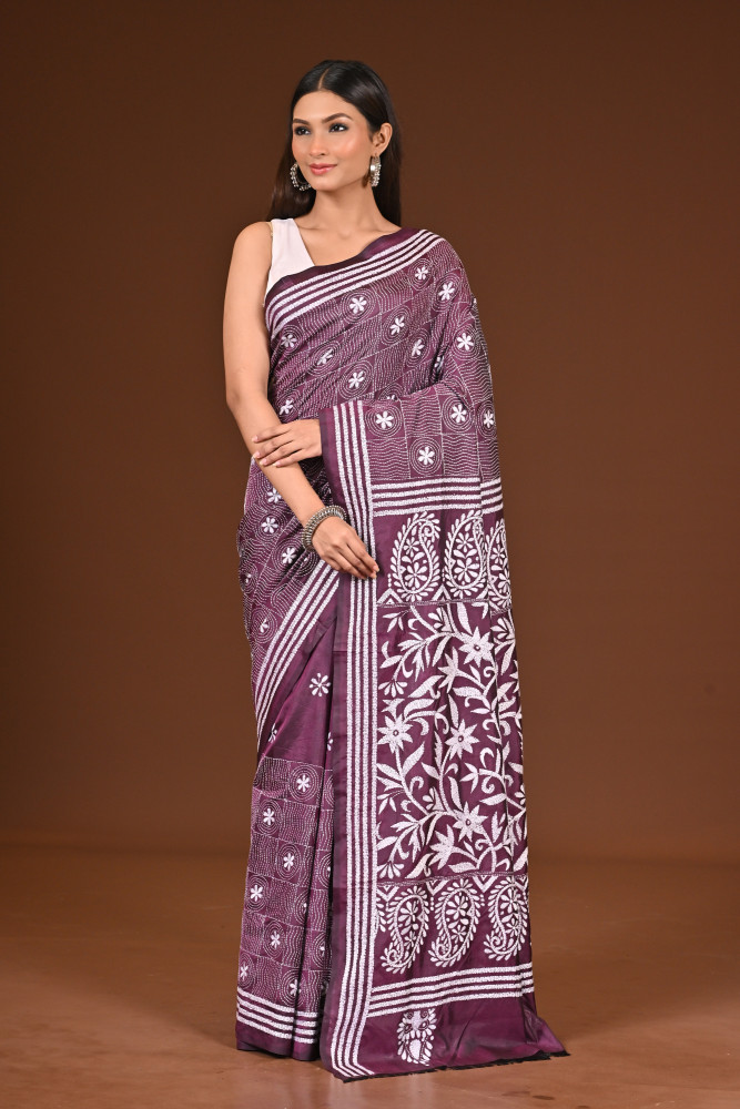 BELENDED SILK KANTHA SAREE
