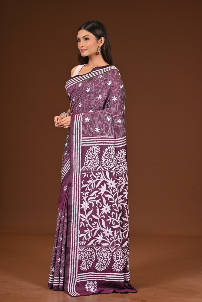 BELENDED SILK KANTHA SAREE