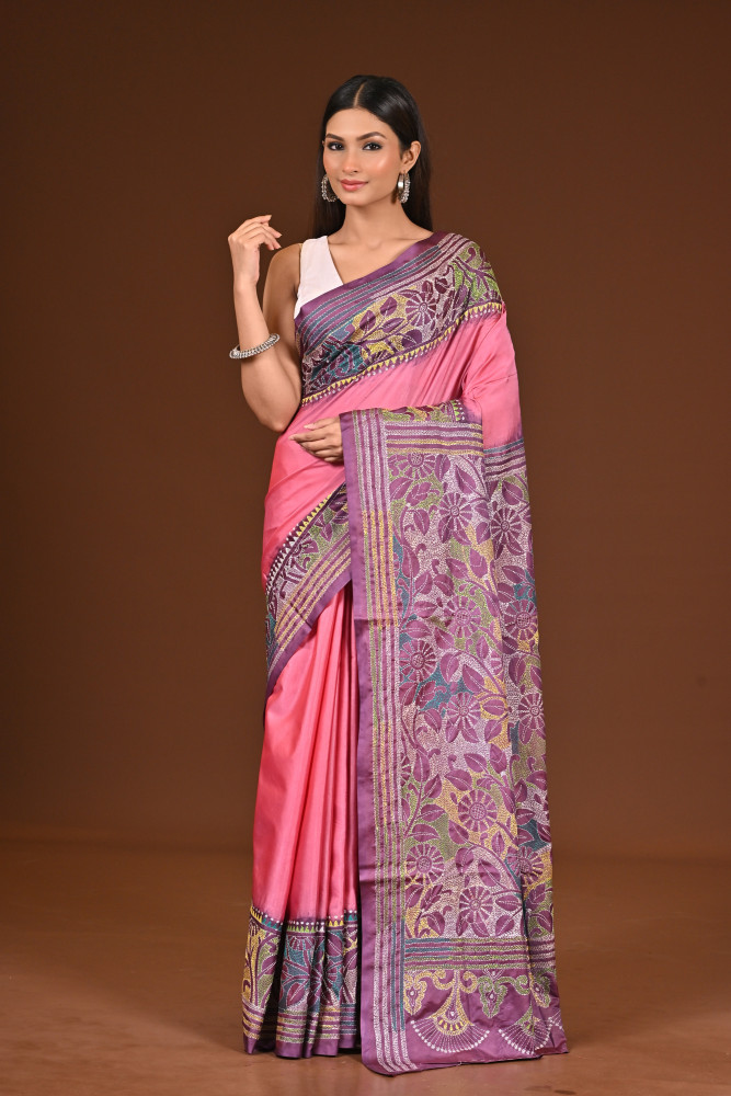 BELENDED SILK KANTHA SAREE