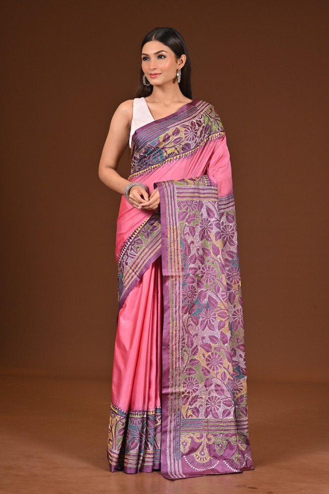 BELENDED SILK KANTHA SAREE