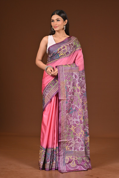 BELENDED SILK KANTHA SAREE