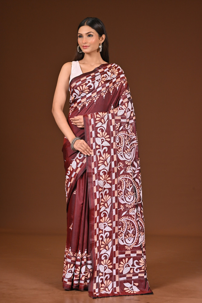 BELENDED SILK KANTHA SAREE