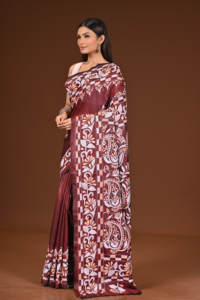 BELENDED SILK KANTHA SAREE