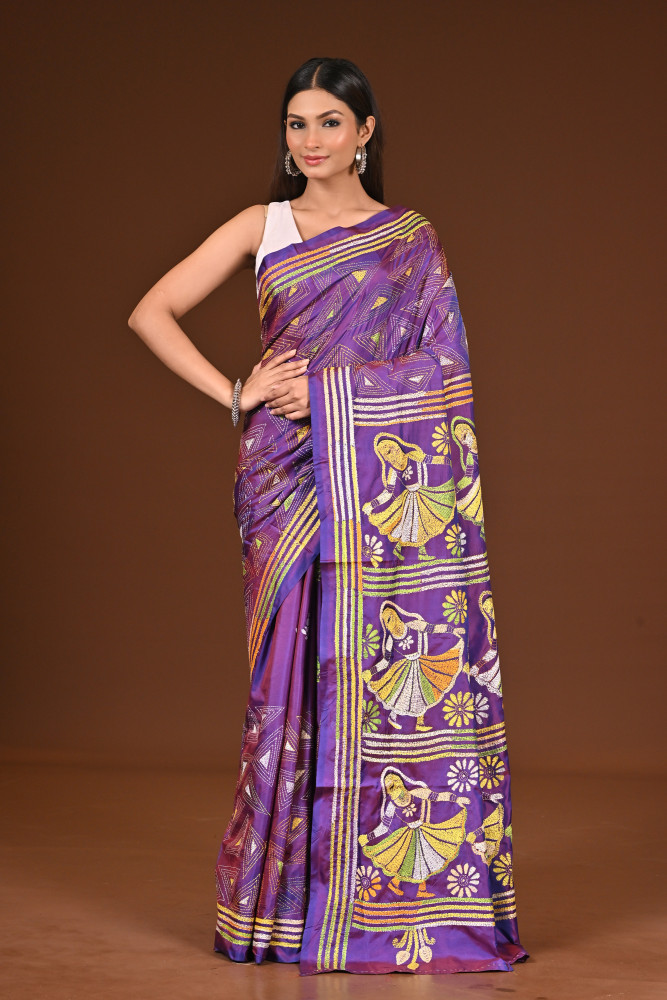 Image of BELENDED SILK KANTHA SAREE