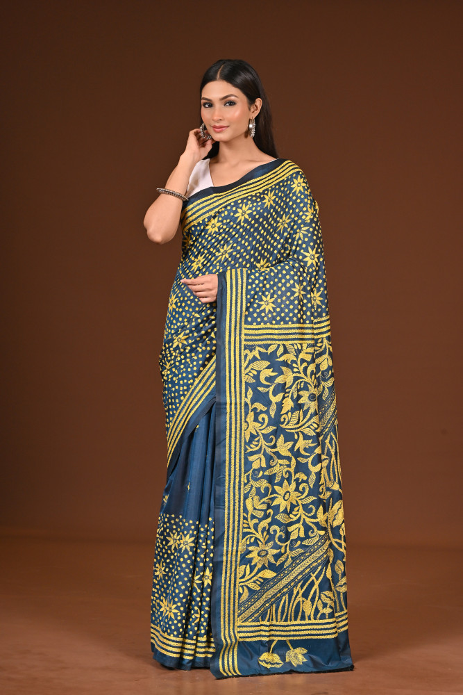 BELENDED SILK KANTHA SAREE