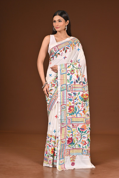 BELENDED SILK KANTHA SAREE