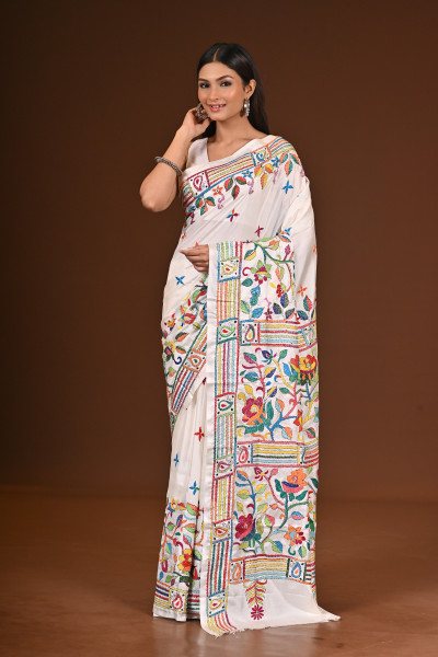 BELENDED SILK KANTHA SAREE