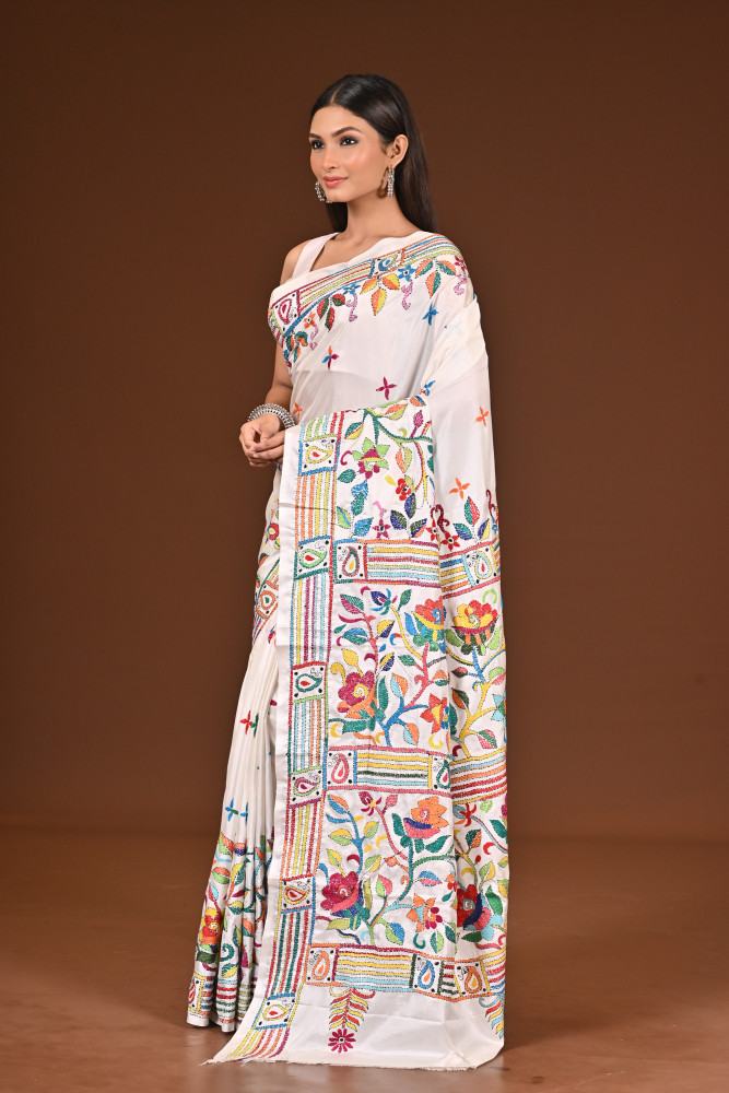 BELENDED SILK KANTHA SAREE