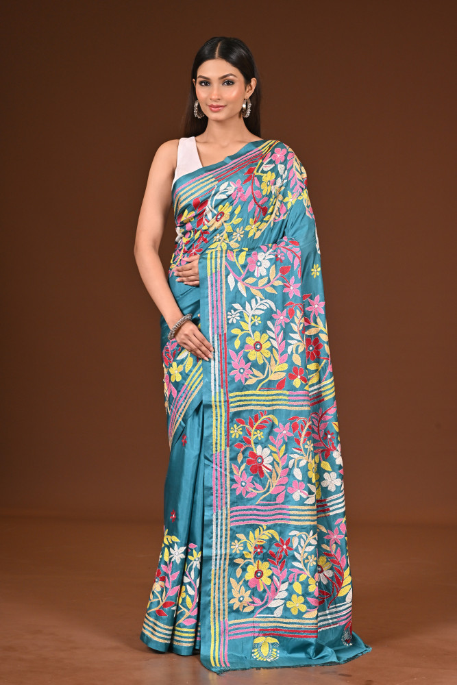 BELENDED SILK KANTHA SAREE