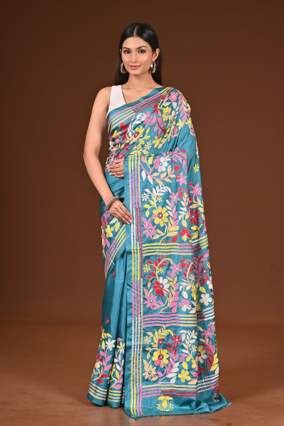 BELENDED SILK KANTHA SAREE