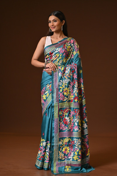BELENDED SILK KANTHA SAREE