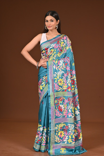 BELENDED SILK KANTHA SAREE