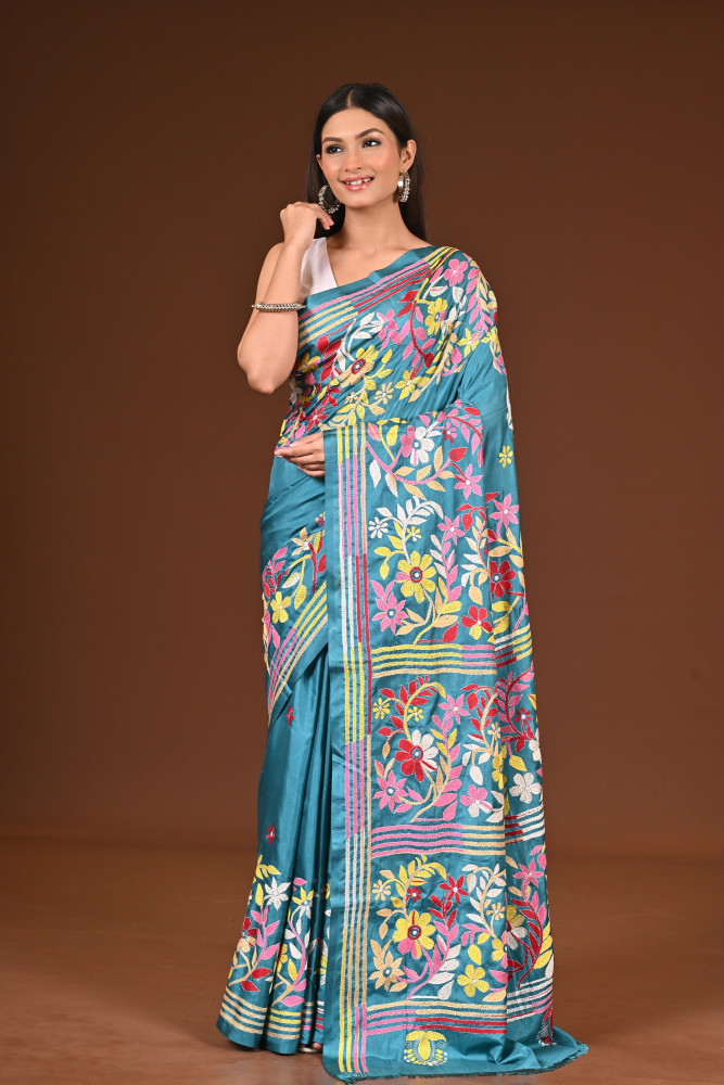 BELENDED SILK KANTHA SAREE