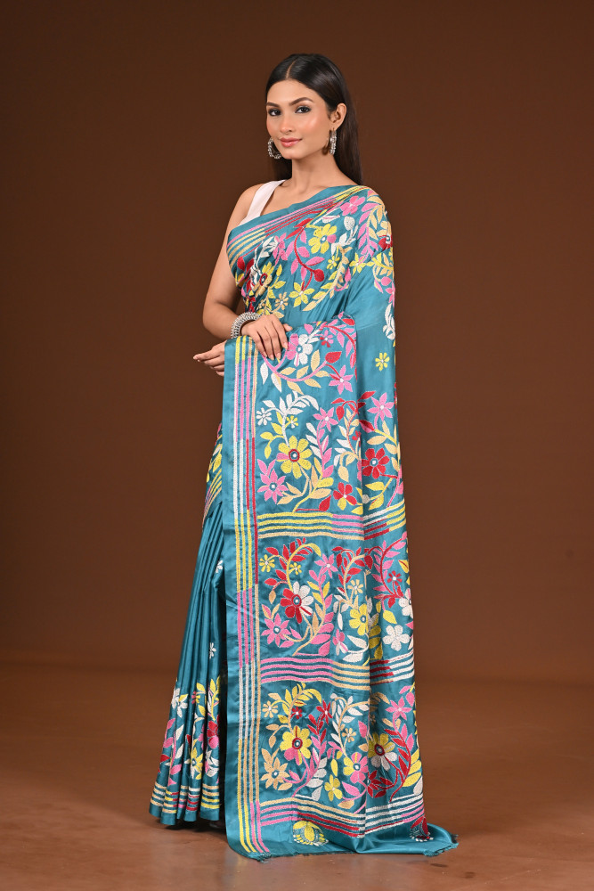 BELENDED SILK KANTHA SAREE