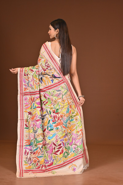 TUSSAR  SILK KANTHA SAREE