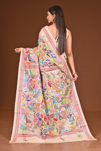 TUSSAR  SILK KANTHA SAREE