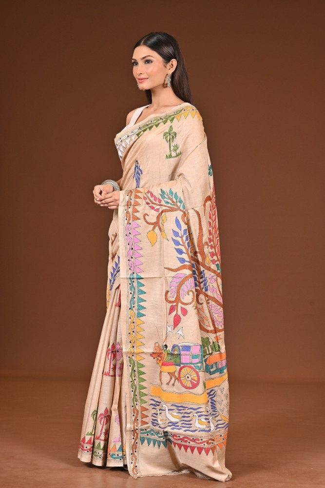 GACHI SILK KANTHA SAREE