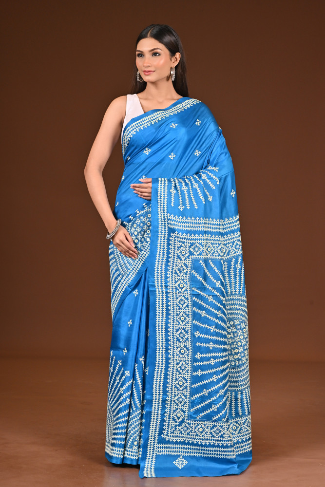 PURE  SILK KANTHA SAREE