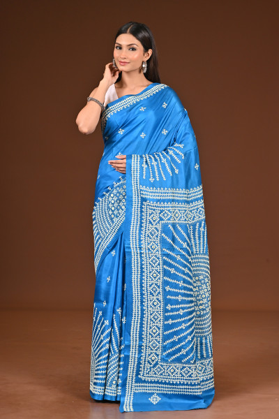 PURE  SILK KANTHA SAREE
