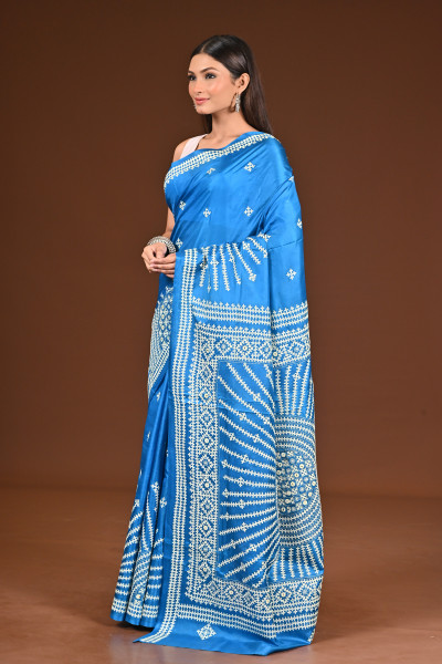 PURE  SILK KANTHA SAREE