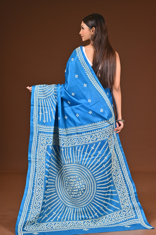 PURE  SILK KANTHA SAREE