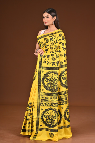 PURE  SILK KANTHA SAREE