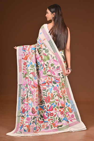 PURE  SILK KANTHA SAREE