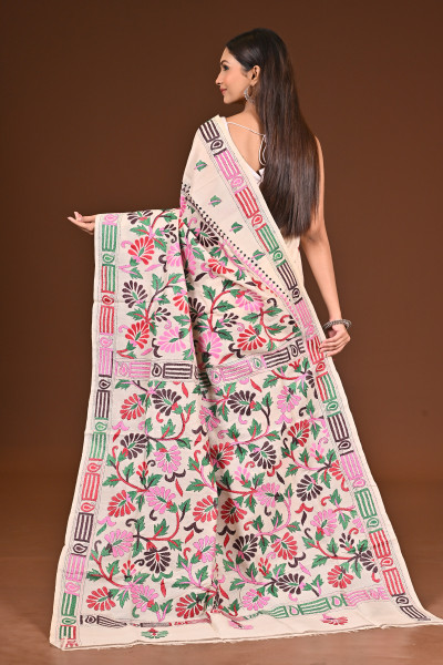 PURE  SILK KANTHA SAREE