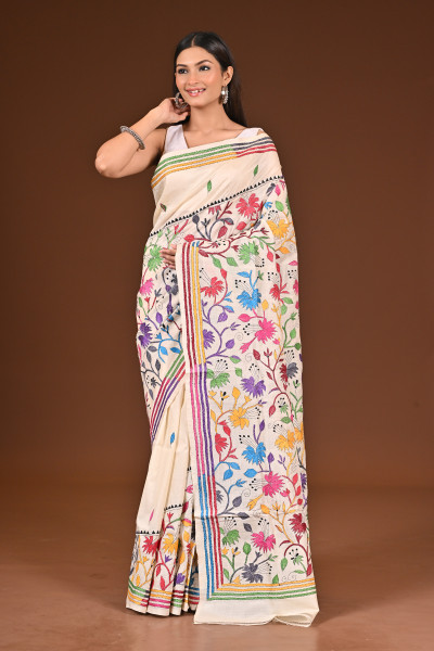 PURE  SILK KANTHA SAREE