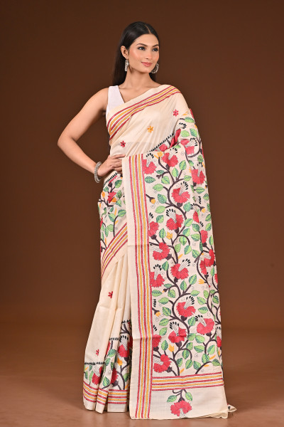 PURE  SILK KANTHA SAREE