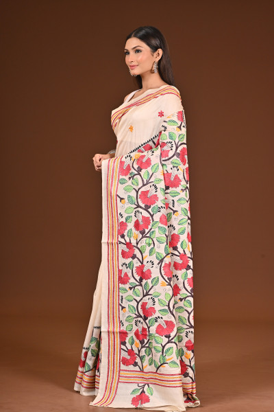 PURE  SILK KANTHA SAREE