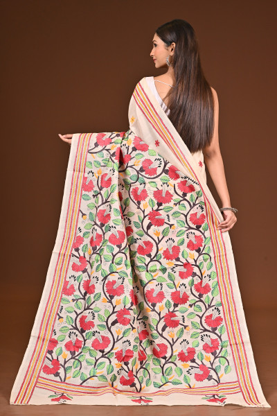 PURE  SILK KANTHA SAREE