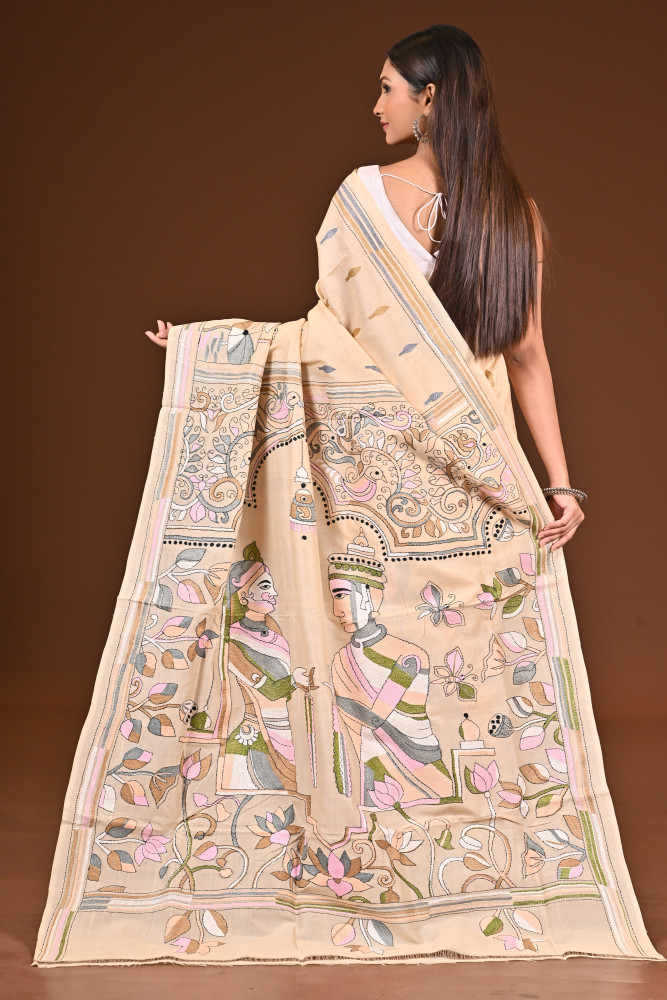 PURE  SILK KANTHA SAREE