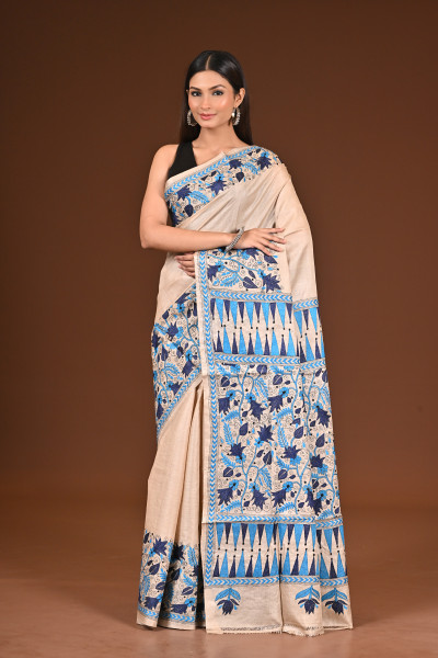 PURE  SILK KANTHA SAREE