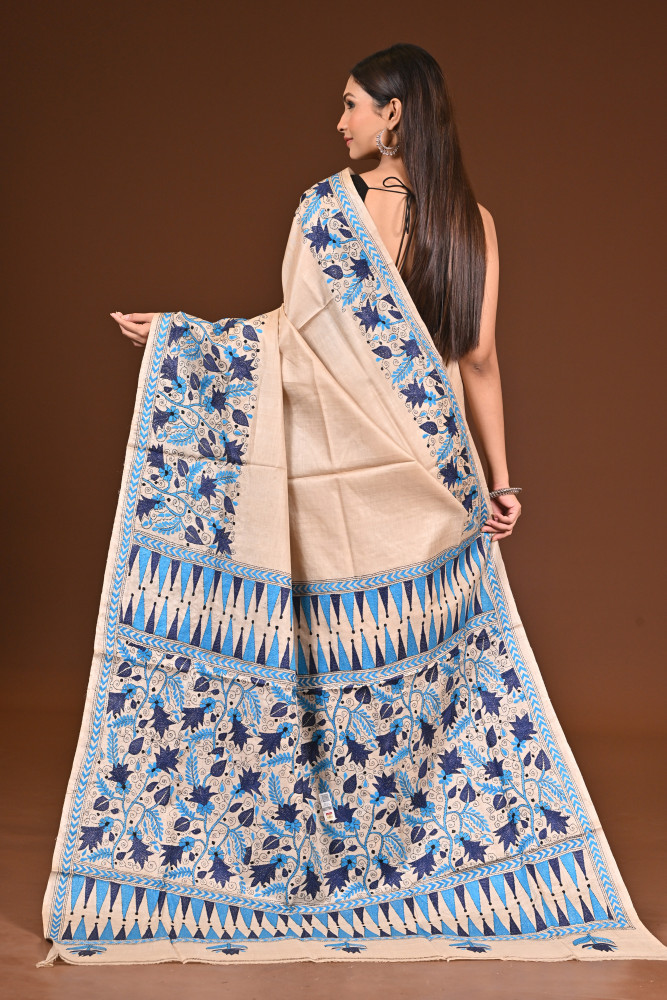 PURE  SILK KANTHA SAREE