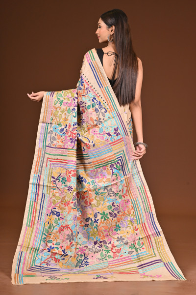 PURE  SILK KANTHA SAREE