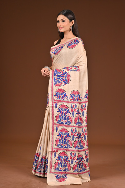 PURE  SILK KANTHA SAREE