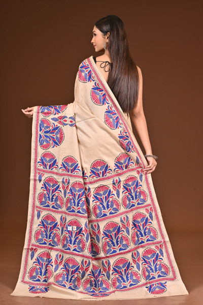 PURE  SILK KANTHA SAREE