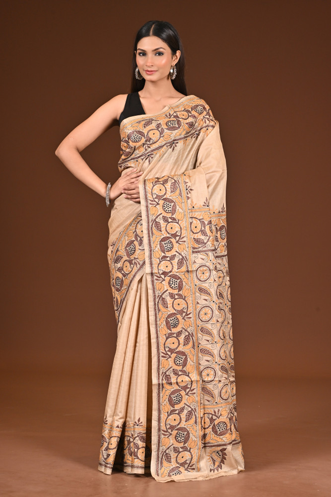 TUSSAR SILK KANTHA SAREE