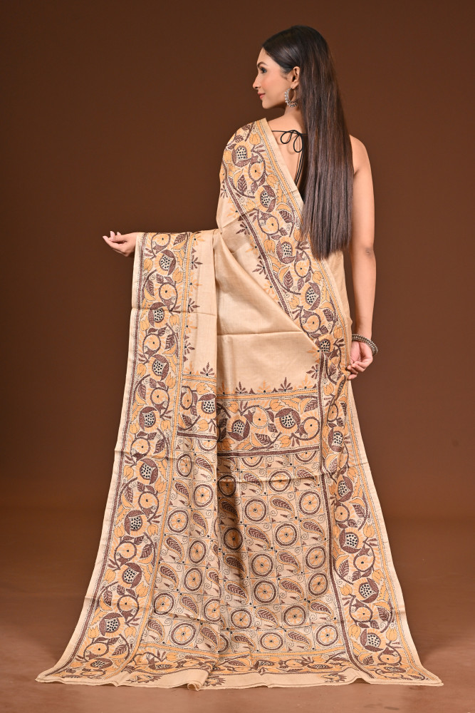 TUSSAR SILK KANTHA SAREE