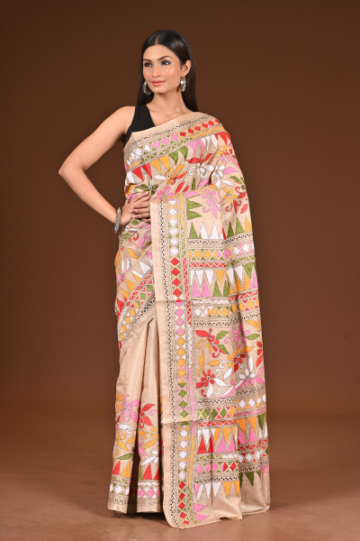 TUSSAR SILK KANTHA SAREE