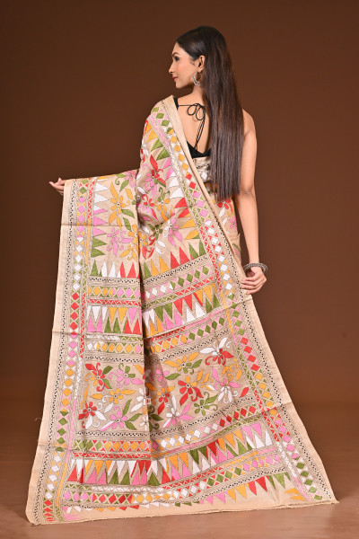 TUSSAR SILK KANTHA SAREE