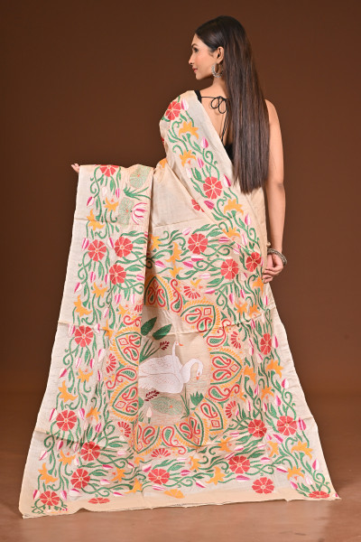 TUSSAR SILK KANTHA SAREE