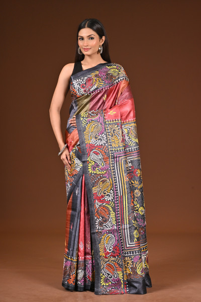 PURE  SILK KANTHA SAREE