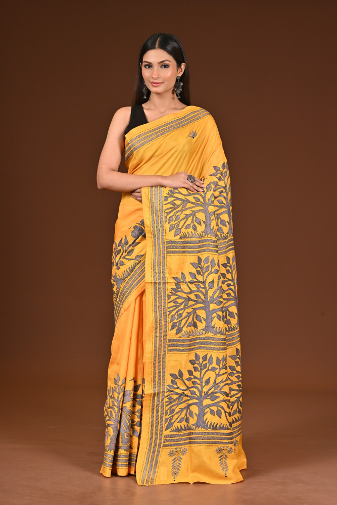 PURE  SILK KANTHA SAREE