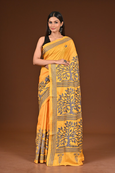 PURE  SILK KANTHA SAREE