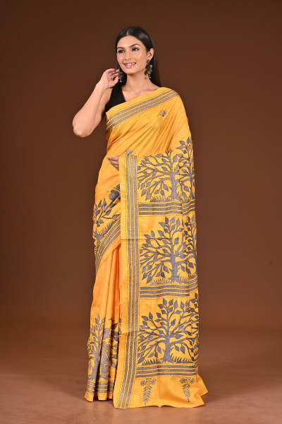 PURE  SILK KANTHA SAREE